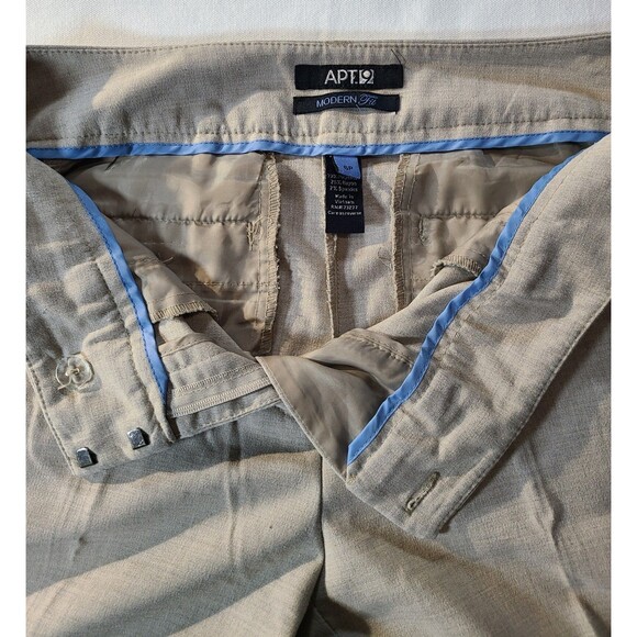 APT. 9 Beige Dress Slacks 6P Modern Fit Career Pants Stretch Business Wear - Picture 7 of 12